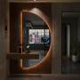Полукруглое зеркало с задней фоновой подсветкой для интеграции с тумбой, консолью, шкафом F210 в интернет-магазине «Зеркала с подсветкой» фото