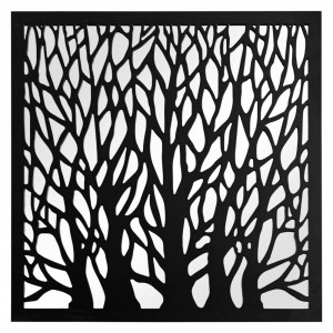 Зеркальное панно ветки деревьев Trees Black